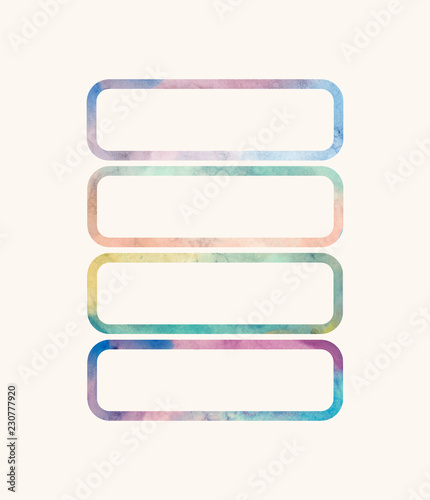 Rectangular shaped watercolor backgrounds vector