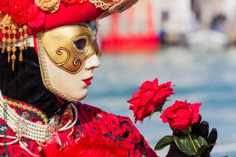 Venice Carnival masked woman
