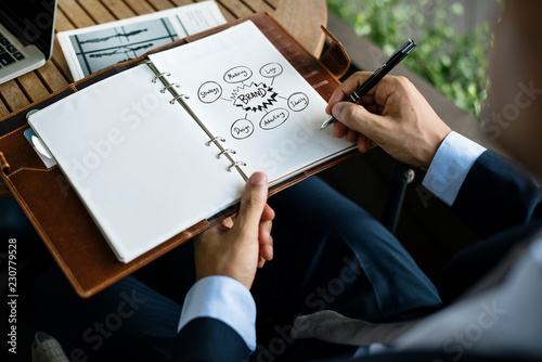 Manager drawing a brand strategy photo