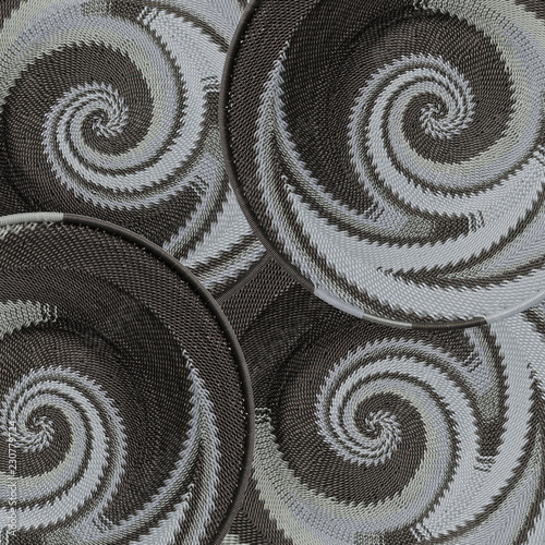 Background of Hand crafted wire baskets in Monotones photo