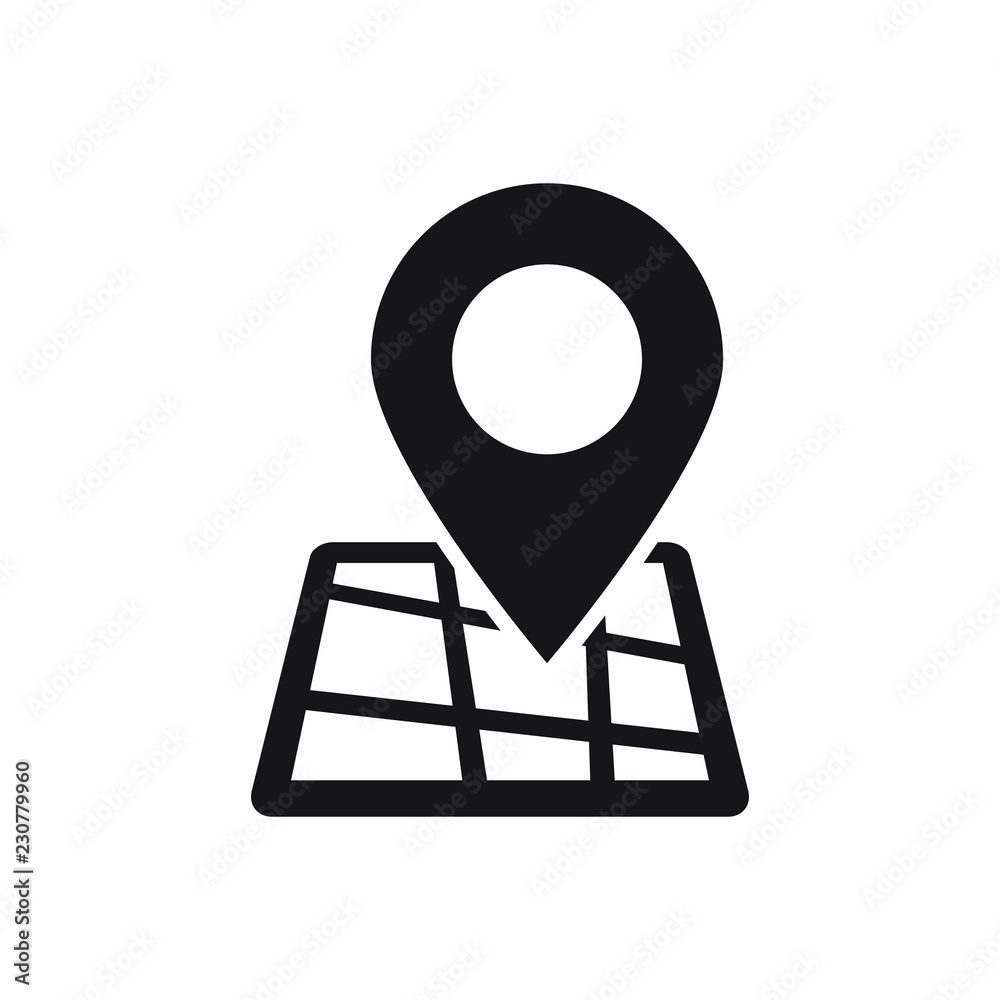 Map icon, pin on the map icon, vector illustration Map icon, pin on the map icon, vector illustration