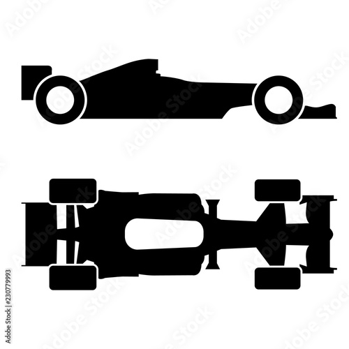 Vector formula race car icon, logo on white background