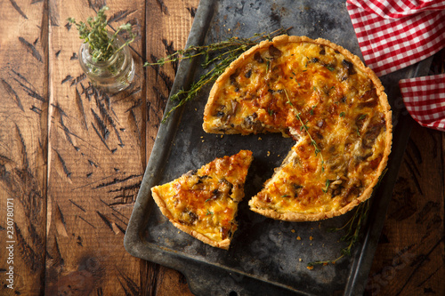 Homemade mushroom pie photo