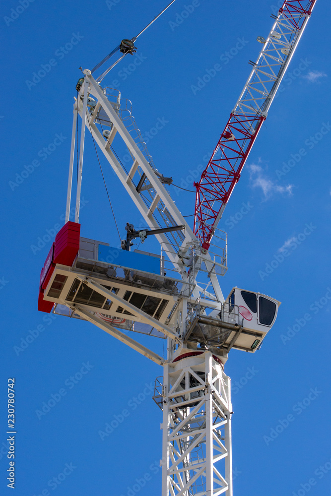 Dettail of a crane with blue sky