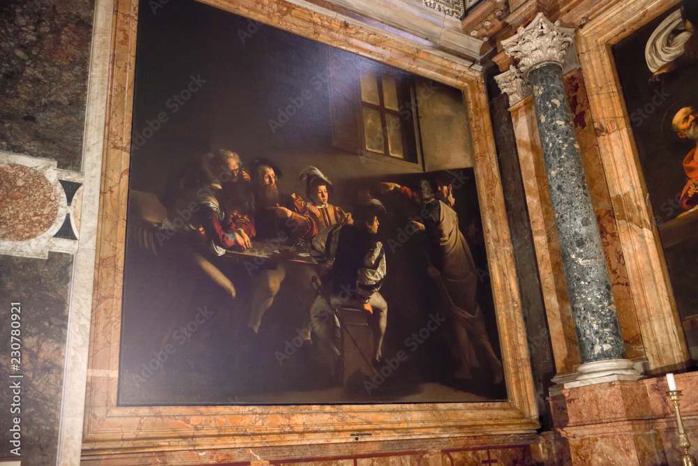 Caravaggio. Famous painting by the Italian painter in the church of ...