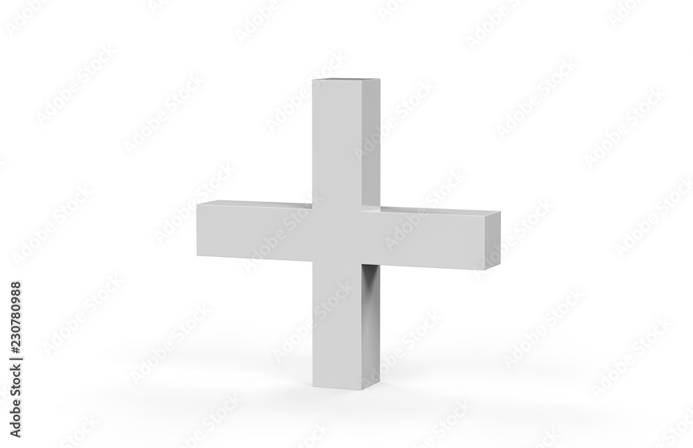 Addition Symbol, 3D Illustration
