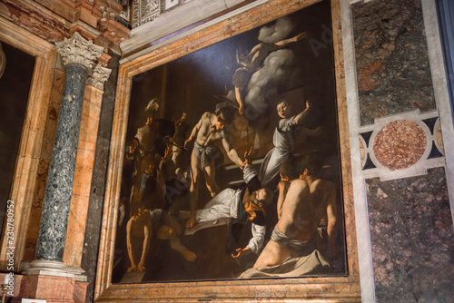 Caravaggio, martyrdom of St. Matthew, church of Saint Louis of the French, Rome, Italy photo