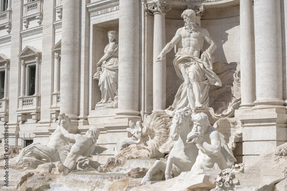 Trevi Fountain, baroque architecture in Rome, Italy
