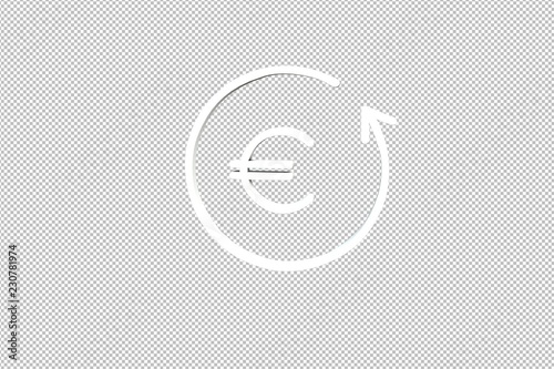 3D illustration of Repay, white color with transparent background.