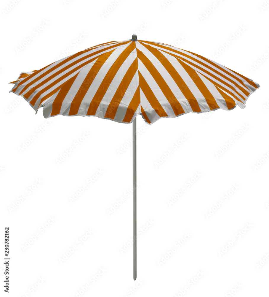 Beach umbrella - Orange-white striped