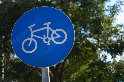 Blue Bicycle Traffic Sign
