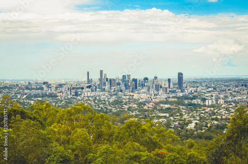 Panoramic view of Brisbane from Mt-Coot-Tha Lookout point