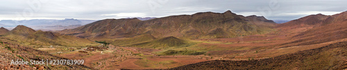 Amazing panorama landscape showing the Atlas Mountains Western Sahara Desert of Morocco