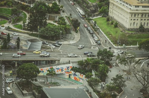 Traffic in the city center of Brisbane, Australia