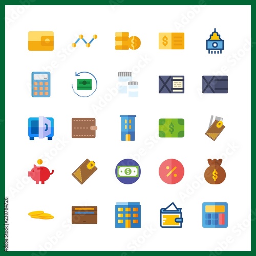 bank icon. penny and building vector icons in bank set. Use this illustration for bank works.