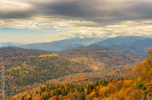 Autumn landscape in the mountains of Lago-Naki, North Caucasus, Russia.