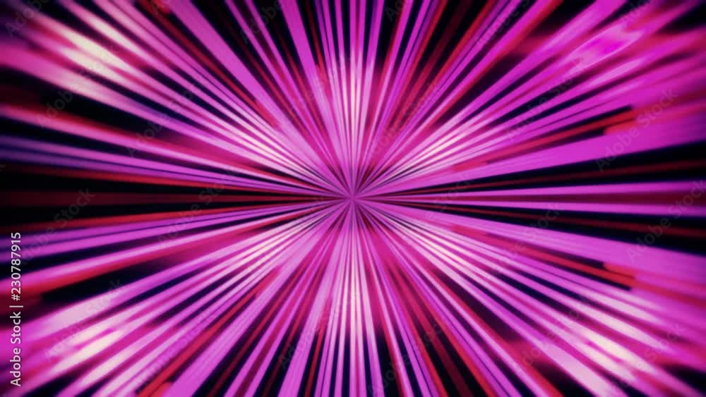 Light streaks, pink and red, moving fast from the center of the screen, like in a space travel (hyperspace acceleration jump).
Light streaks, pink and red, moving fast from the center of the screen, like in a space travel (hyperspace acceleration jump).