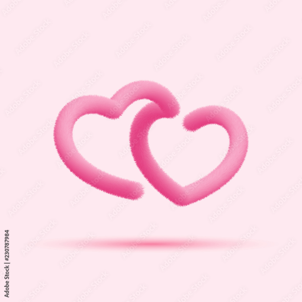 Fur hearts blended line icon Fur hearts blended line icon
