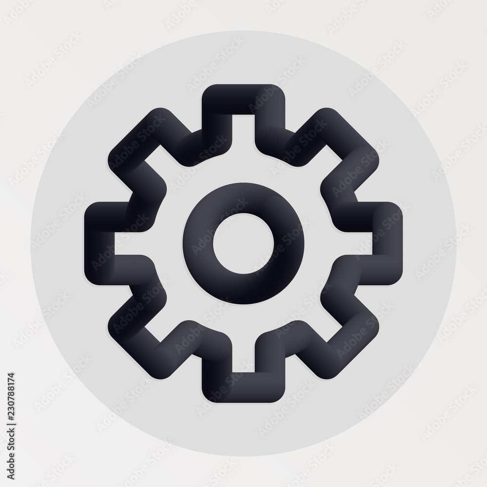 Settings, preferences, gear blended bold black line icon Settings, preferences, gear blended bold black line icon