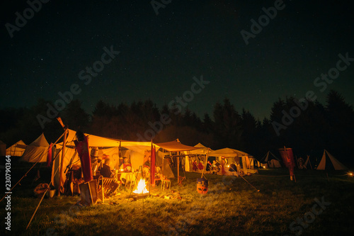 Canvastavla Nachtlager