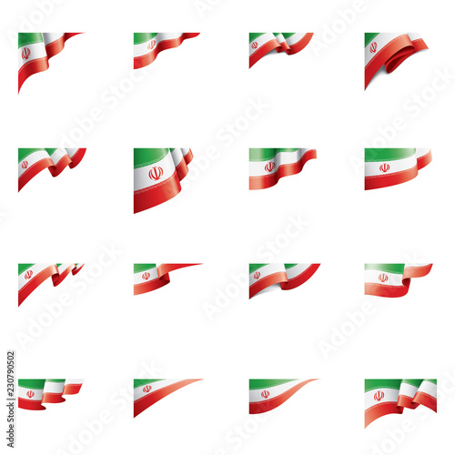 Iran flag, vector illustration on a white background