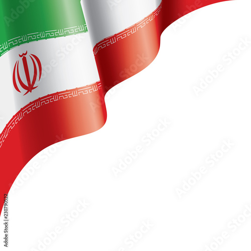 Iran flag, vector illustration on a white background