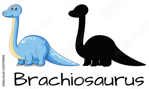 Different design of brachiosaurus dinosaur
