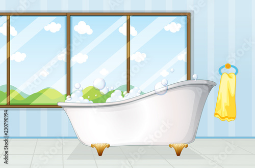 Bathtube in the bathroom