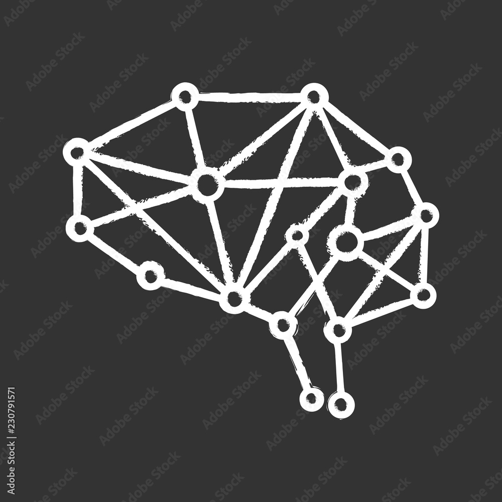 Artificial intelligence chalk icon Artificial intelligence chalk icon