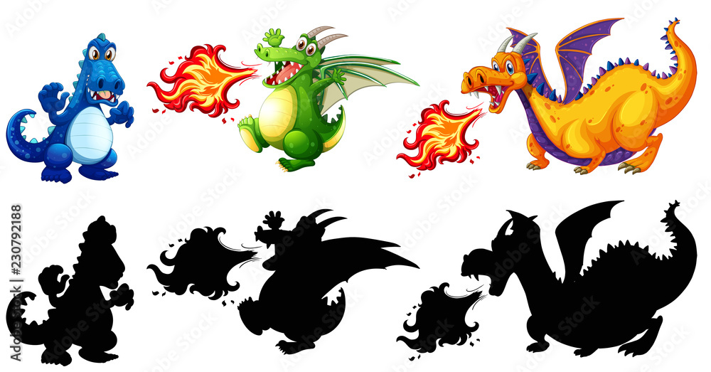 Obraz premium Different design of dinosaur set