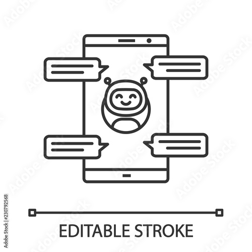 Chatbot with speech bubbles linear icon