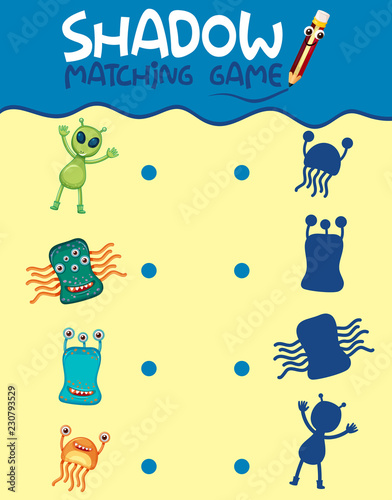 Matching monster shadow game