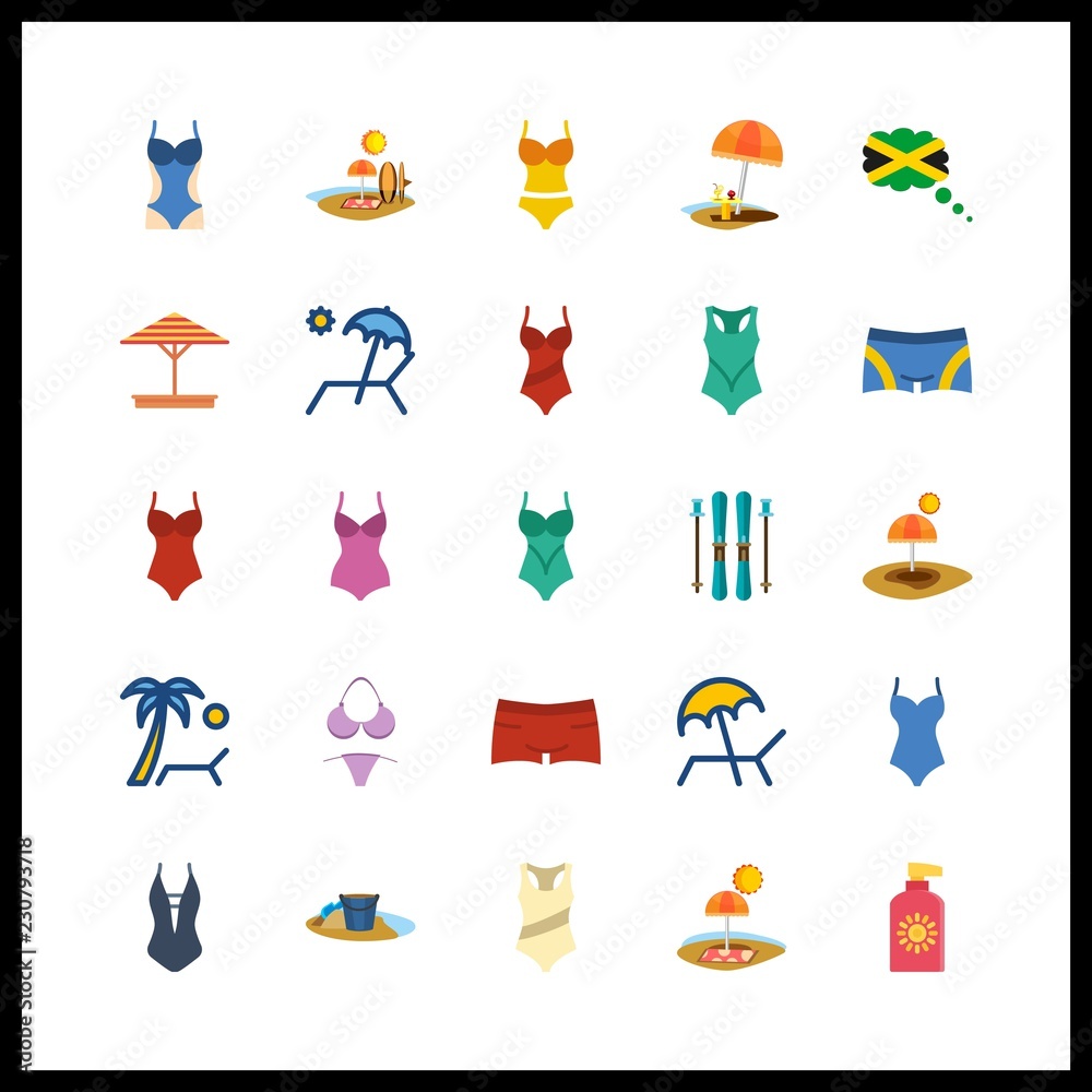 25 resort icon. Vector illustration resort set. summer cafe and sunbed icons for resort works 25 resort icon. Vector illustration resort set. summer cafe and sunbed icons for resort works
