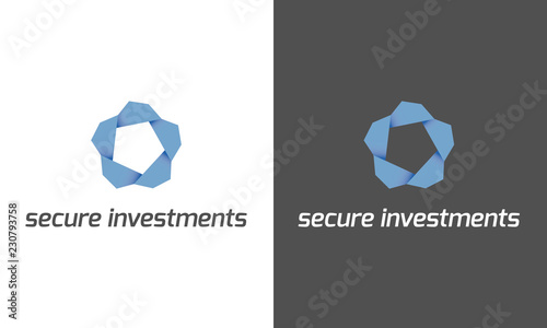 pentagon shape logo, secure logo template, investment logo, logotype, committee, modern