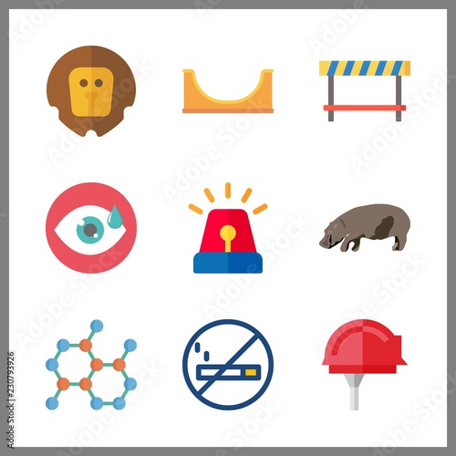 danger icons set. cop, amphibius, highway and no people graphic works