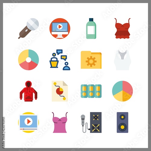 presentation icon. folder and microphone vector icons in presentation set. Use this illustration for presentation works.