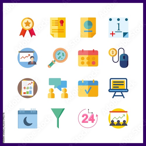 management icons set. revenue, manager, remind and computer graphic works
