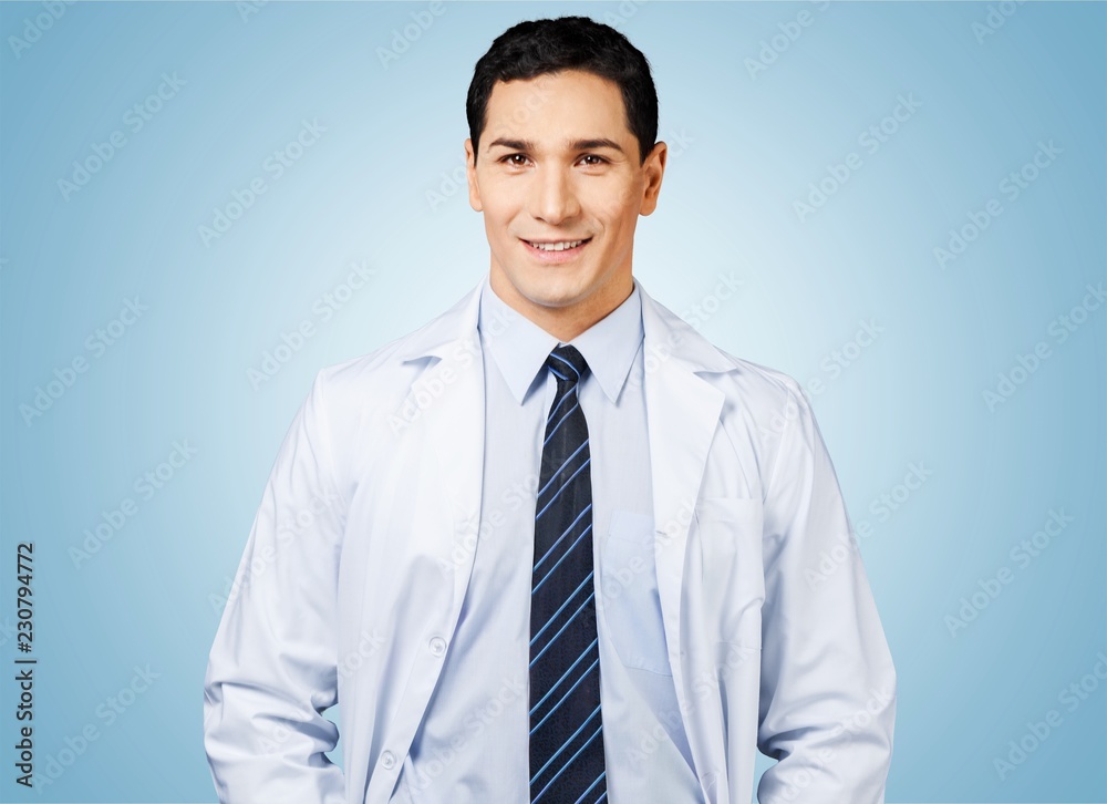 Handsome doctor portrait on white background Handsome doctor portrait on white background