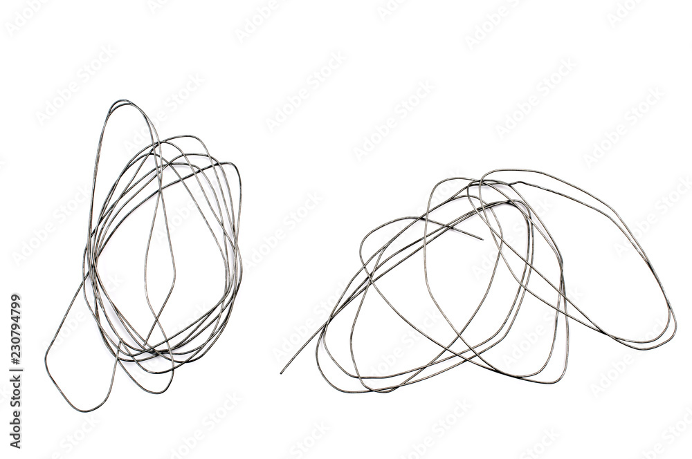 Tangled metal wire isolated on white background. Tangled metal wire isolated on white background.