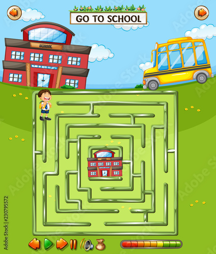 School maze game template