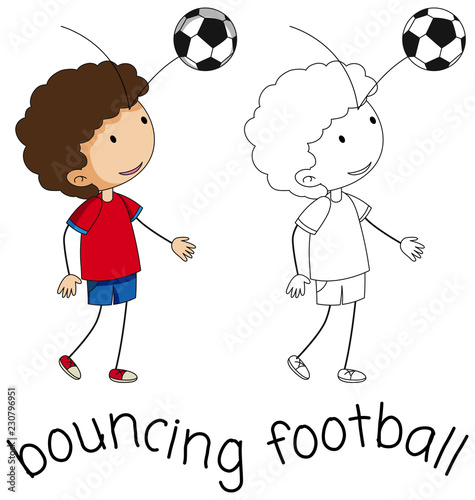 A doodle boy bouncing football