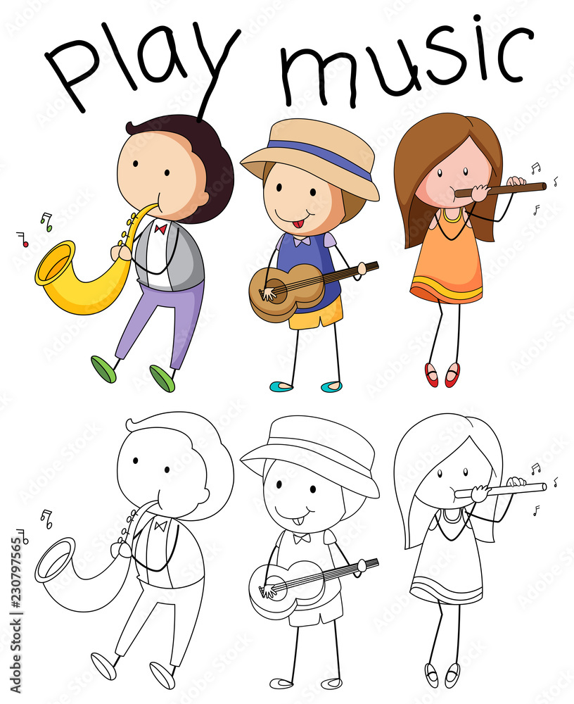 Doodle graphic of musician