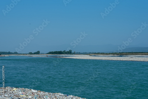 Ganga River , blue water of the ganga river in haridwar photo