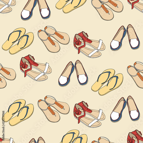 Seamless pattern with shoes 1