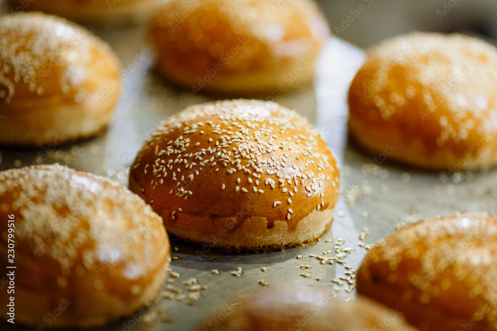 sesame buns closeup sesame buns closeup