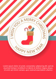 Christmas, New Year greeting card, invitation.