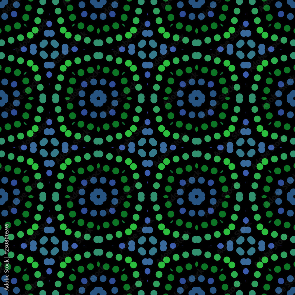 Seamless abstract pattern background with a variety of colored circles.