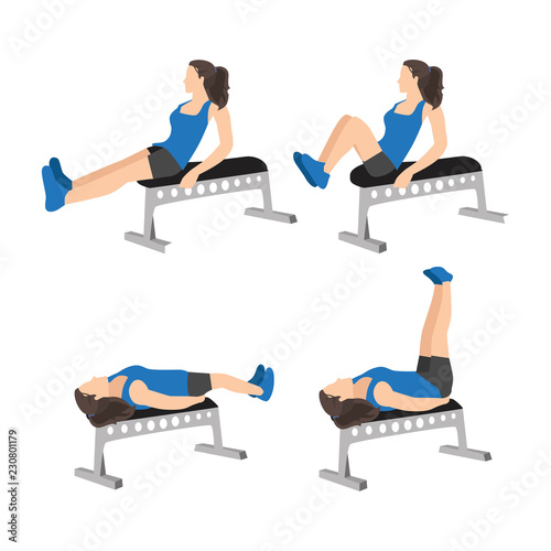 Workout girl set. Woman doing fitness and yoga exercises. Lunges and squats, plank and abc. Full body workout. Warming up, stretching
