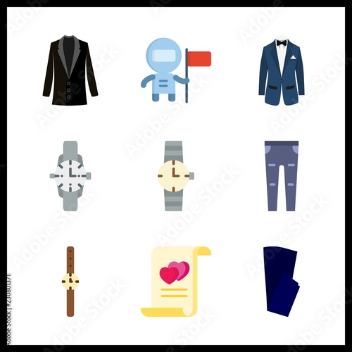 suit icons set. ring  clothing  happy and cloth graphic works