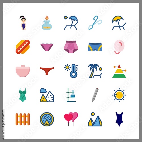 hot icons set. glowing, gold, junk and feminine graphic works